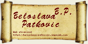 Beloslava Patković vizit kartica
